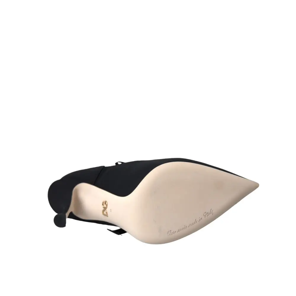 Dolce & Gabbana Schwarz Stiletto Heels Mid Calf Stiefel Schuhe