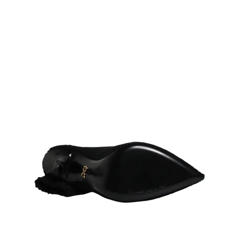 Dolce & Gabbana Schwarz Stiletto Heels Mid Calf Stiefel Schuhe