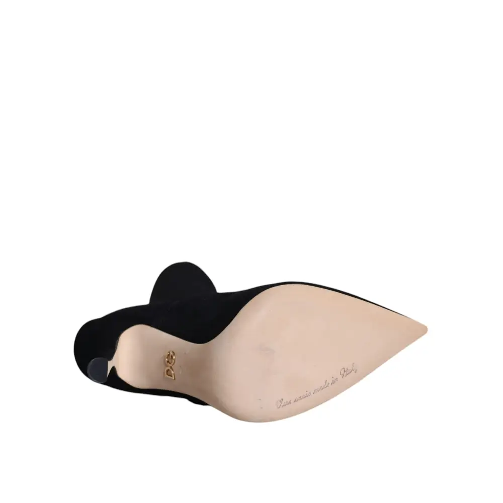 Dolce & Gabbana Schwarz Stiletto Heels Mid Calf Stiefel Schuhe