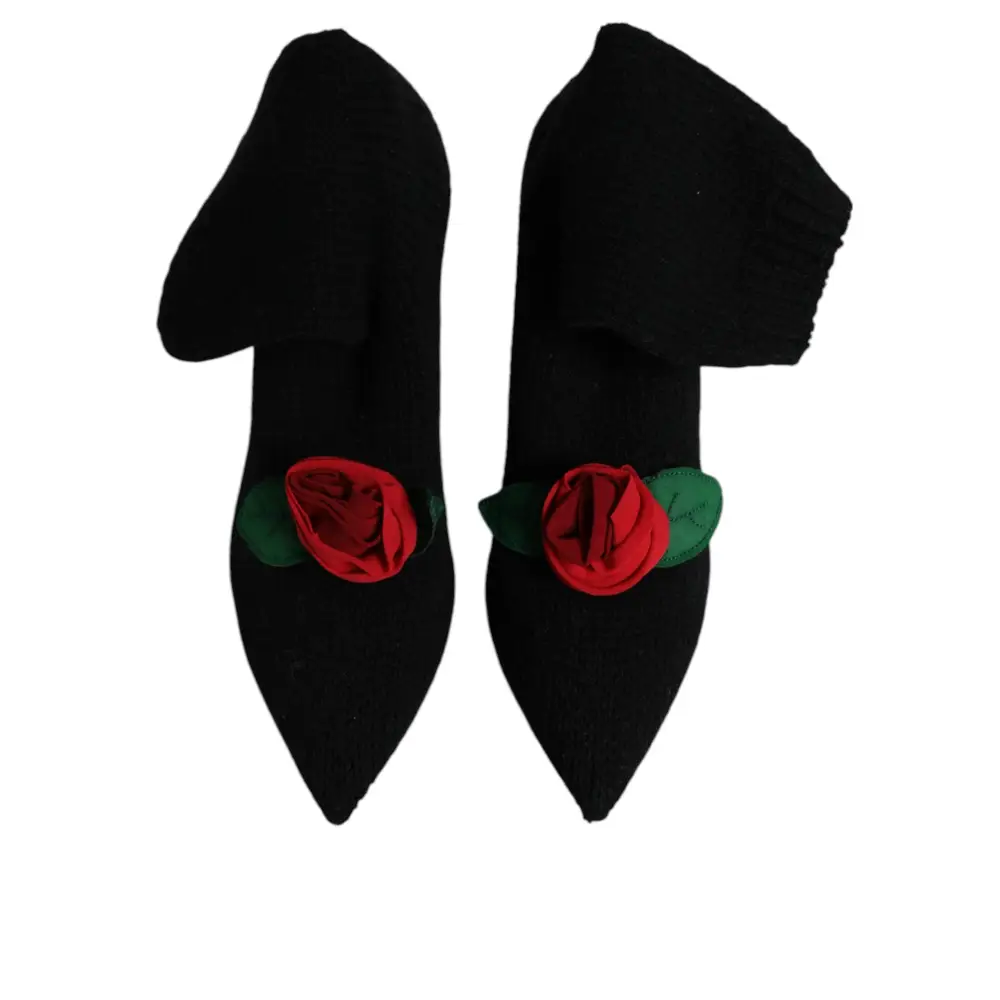 Dolce & Gabbana Schwarz Stiletto Heels Mid Calf Stiefel Schuhe