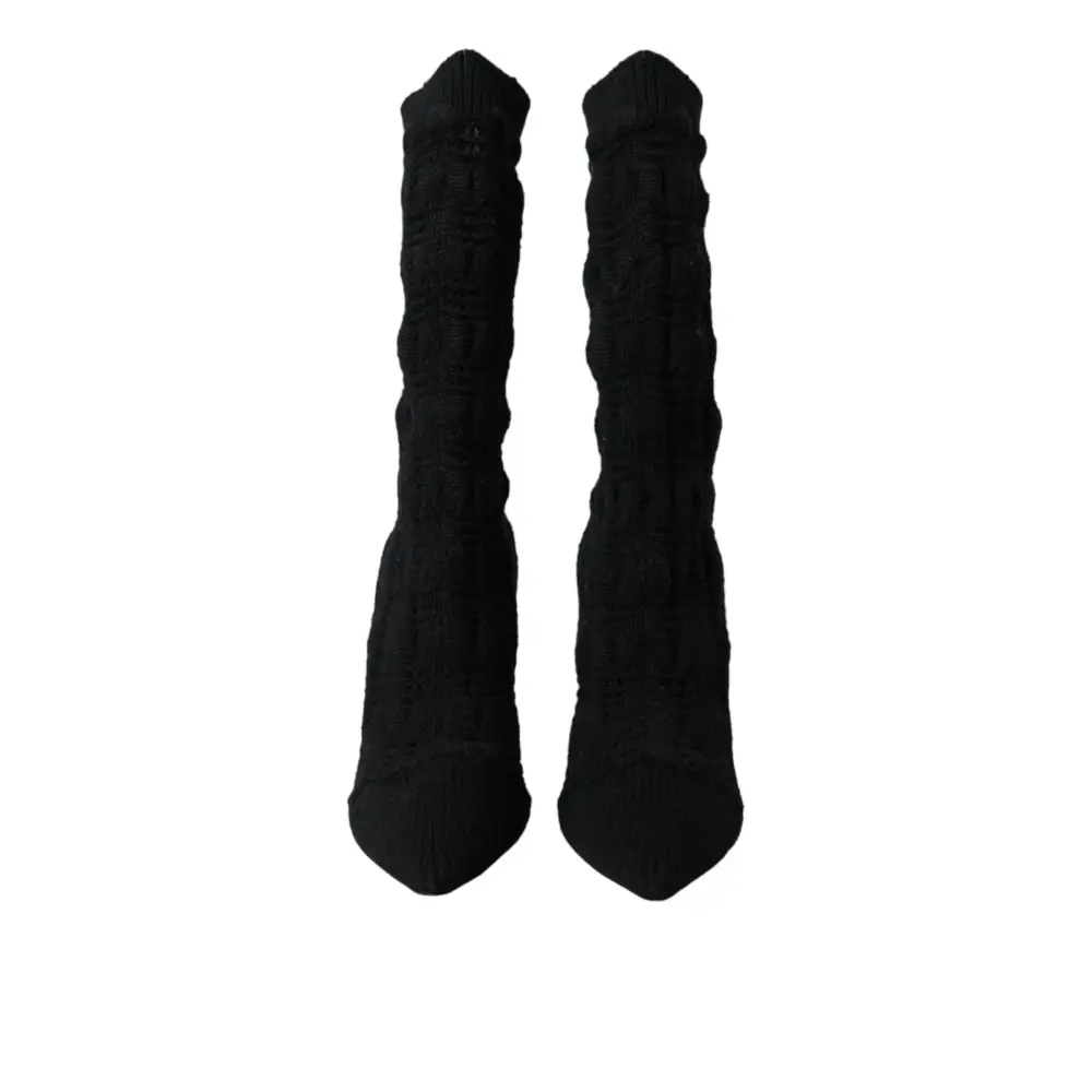 Dolce & Gabbana Schwarz Stiletto Heels Mid Calf Stiefel Schuhe - EU39/US8.5