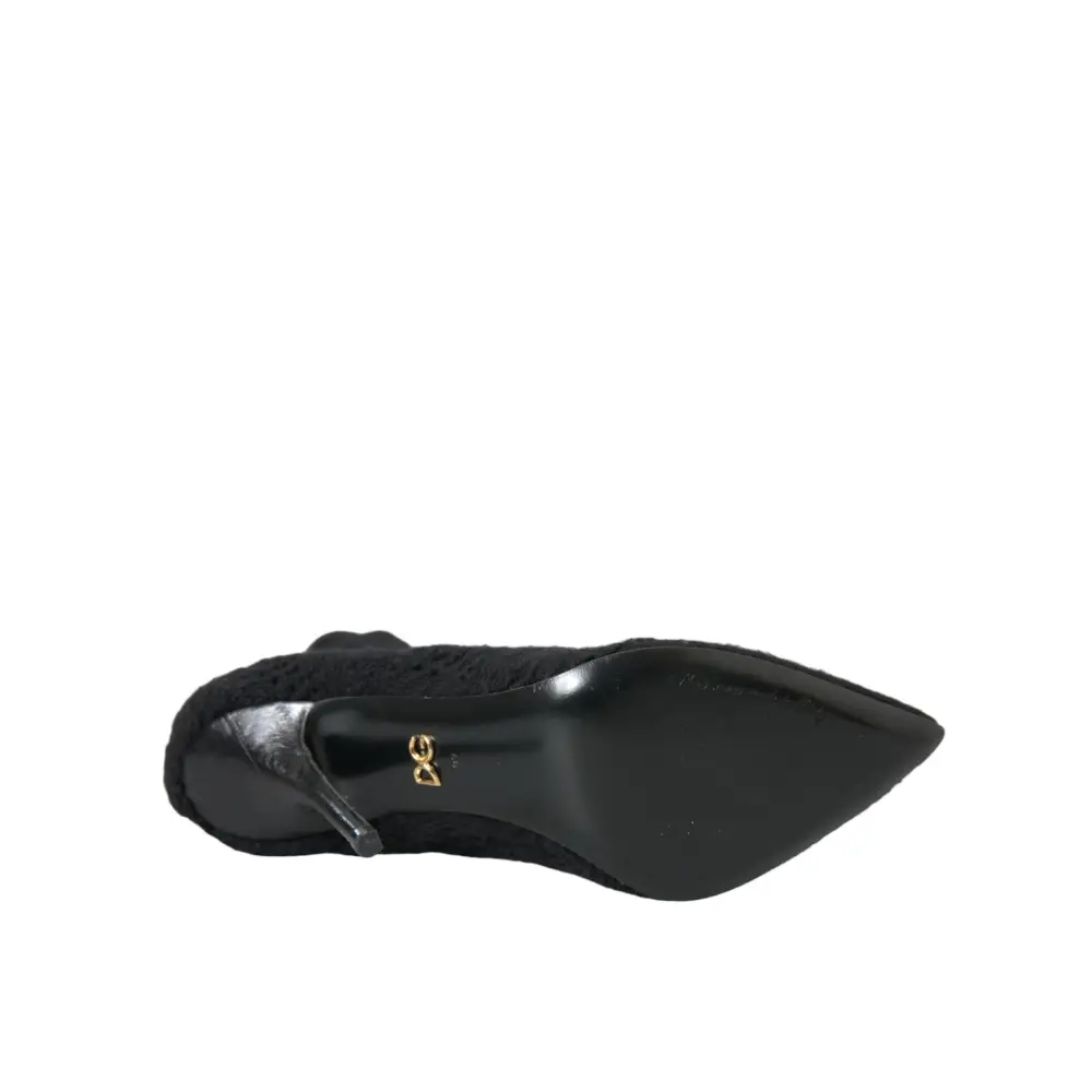 Dolce & Gabbana Schwarz Stiletto Heels Mid Calf Stiefel Schuhe - EU39/US8.5