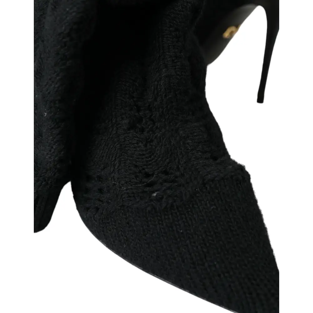 Dolce & Gabbana Schwarz Stiletto Heels Mid Calf Stiefel Schuhe - EU39/US8.5