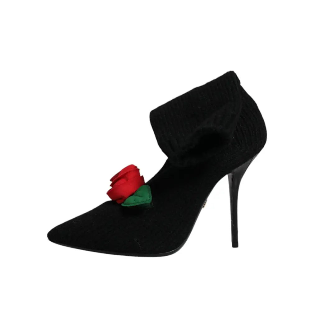 Dolce & Gabbana Schwarz Stiletto Heels Mid Calf Stiefel Schuhe