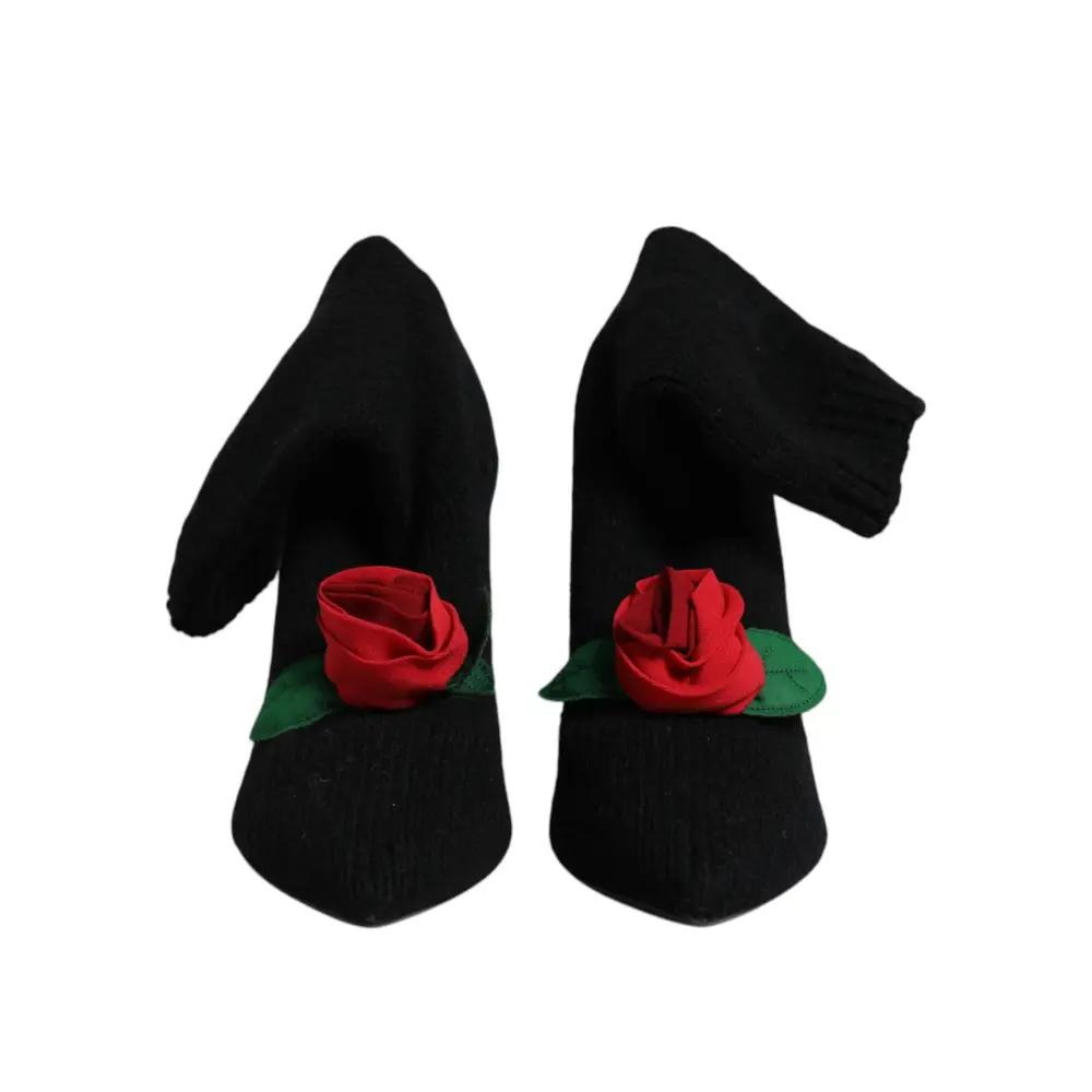 Dolce & Gabbana Schwarz Stiletto Heels Mid Calf Stiefel Schuhe