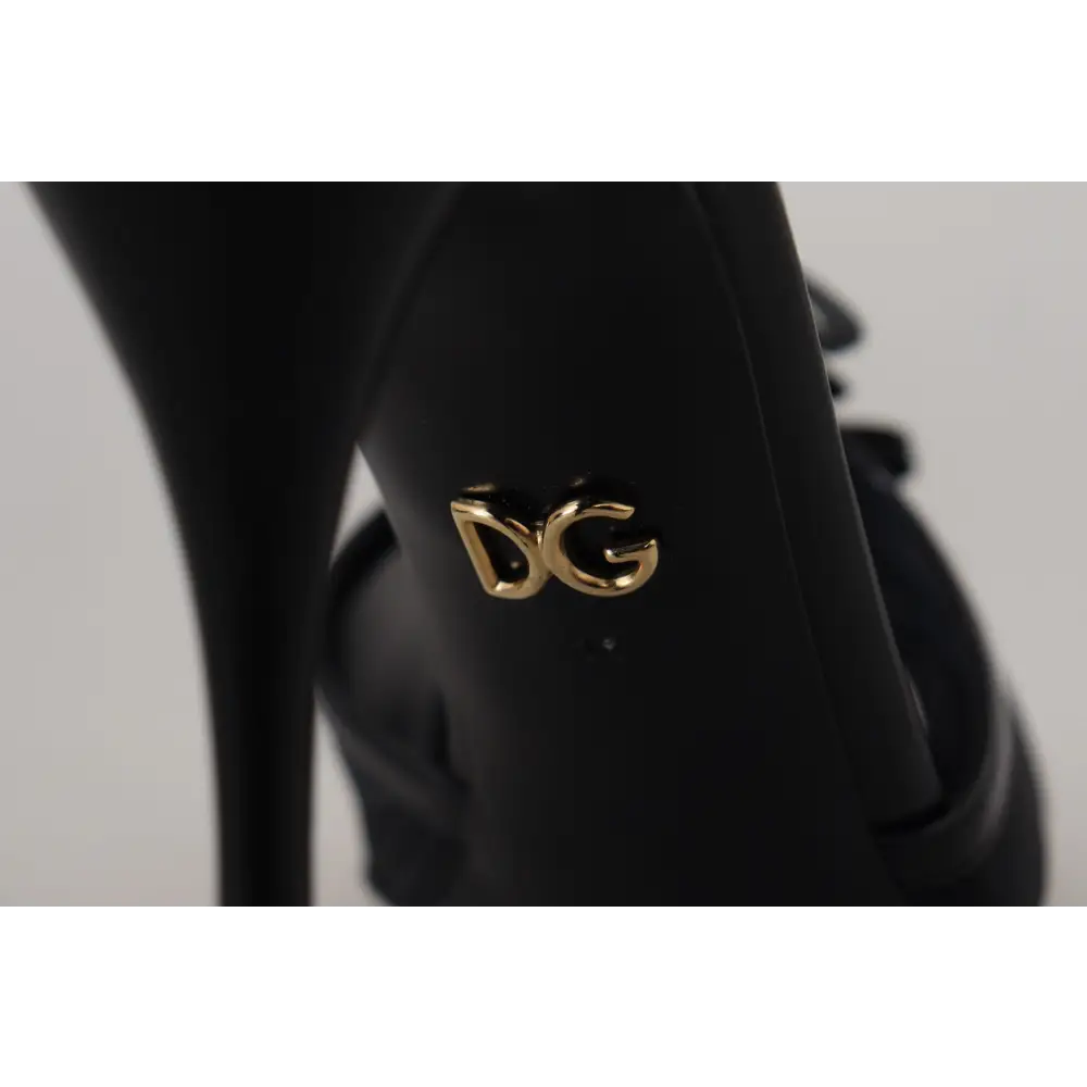 Dolce & Gabbana Schwarz Stiletto High Heels Sandalen Schuhe - EU38/US7.5