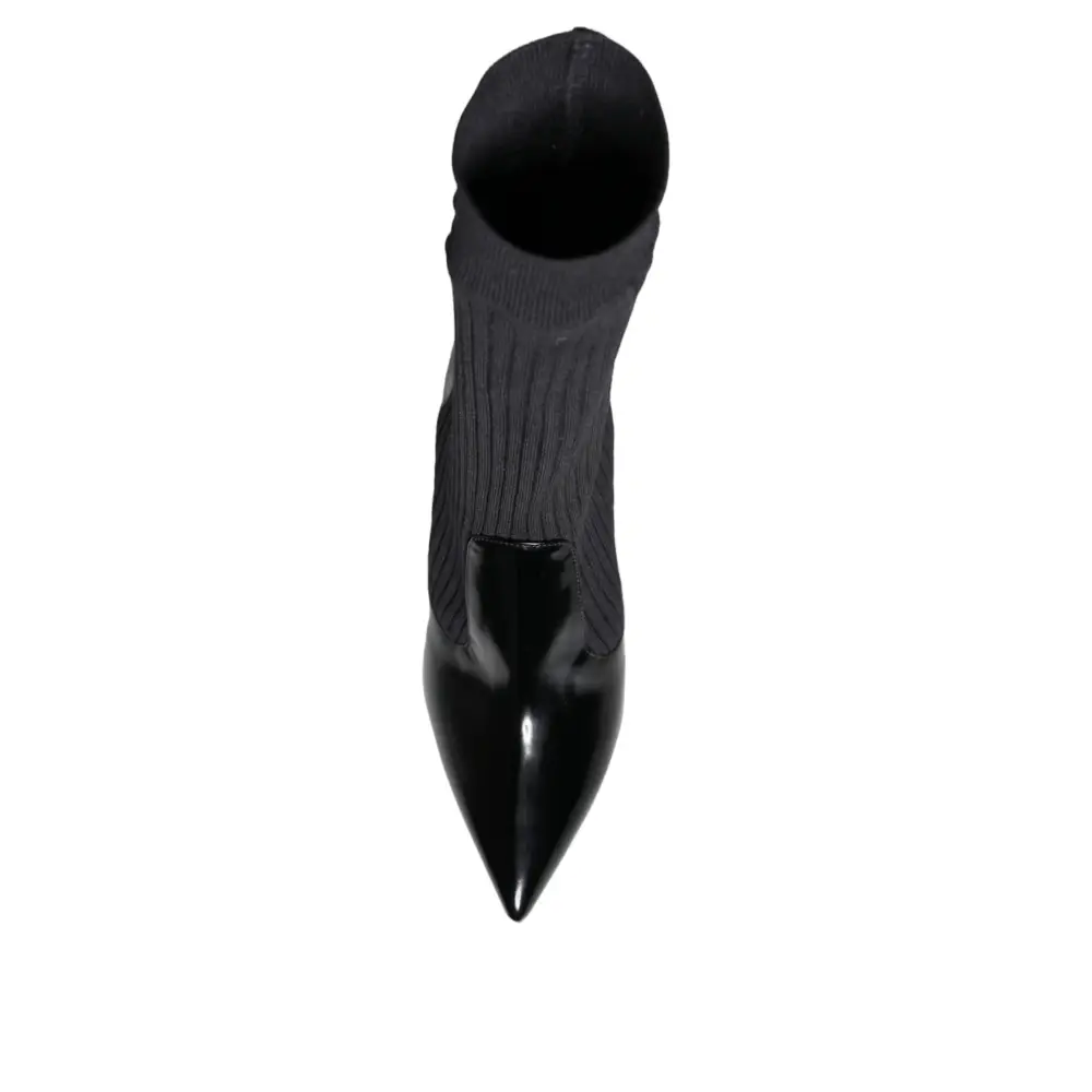 Dolce & Gabbana Schwarz Stretch Stilettos Booties Socken Schuhe - EU36/US5.5