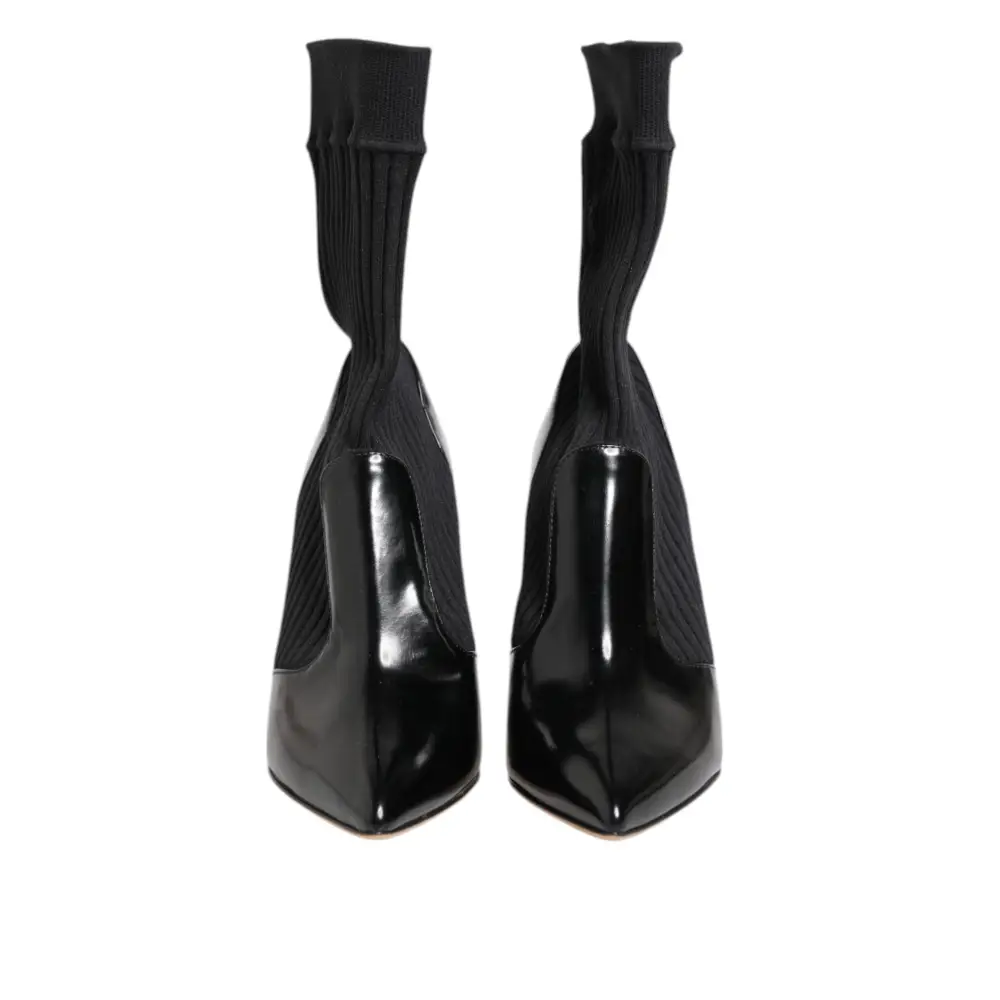 Dolce & Gabbana Schwarz Stretch Stilettos Booties Socken Schuhe - EU37/US6.5