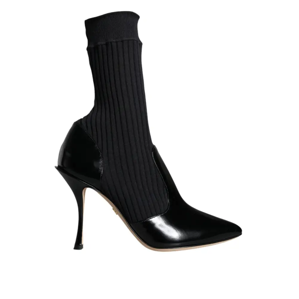 Dolce & Gabbana Schwarz Stretch Stilettos Booties Socken Schuhe - EU36/US5.5