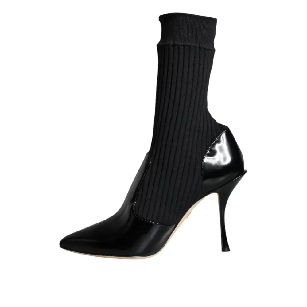 Dolce & Gabbana Schwarz Stretch Stilettos Booties Socken Schuhe - EU36/US5.5