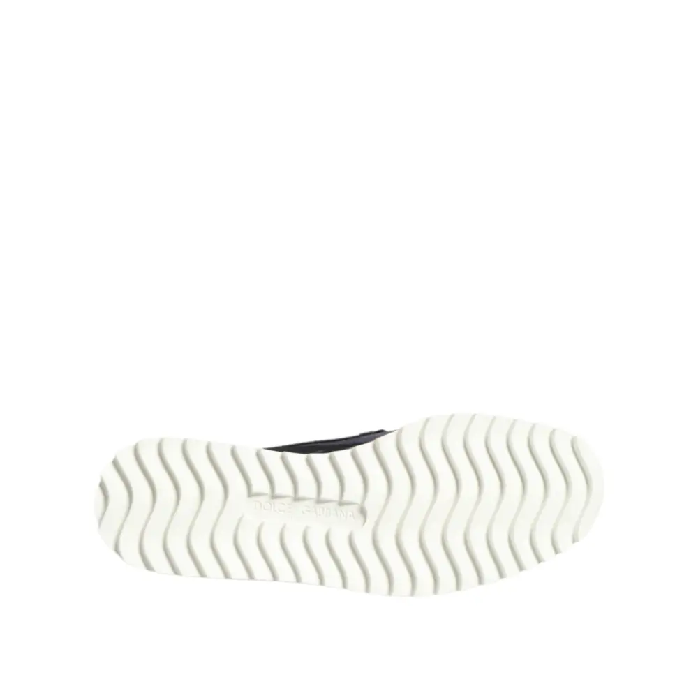 Dolce & Gabbana Schwarz Tropical Slip On Männer Turnschuhe Schuhe