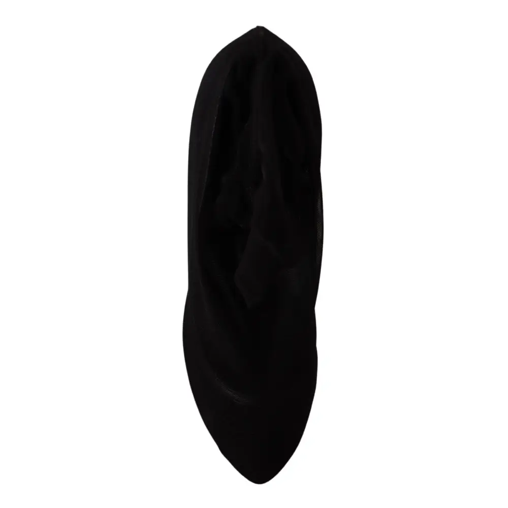 Dolce & Gabbana Schwarz Tüll Stretch Stiefel Pumps Schuhe