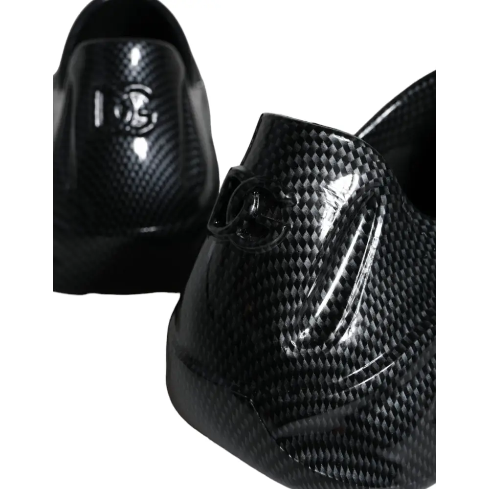 Dolce & Gabbana Schwarz vereitelt Gummi Spielzeug Low Top Männer Turnschuhe Schuhe - EU44/US11