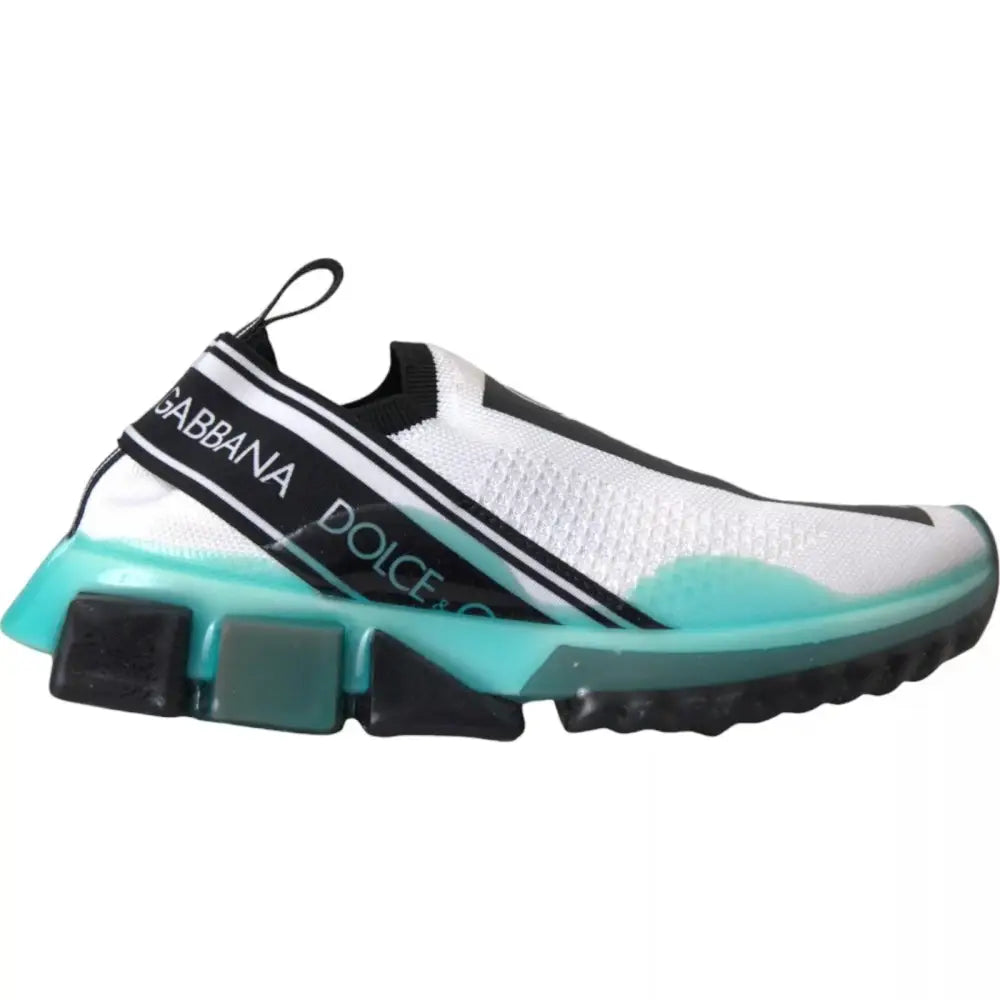 Dolce & Gabbana Schwarz Weiß Blau Slip On Sorrento Sneakers - EU40.5/US7.5