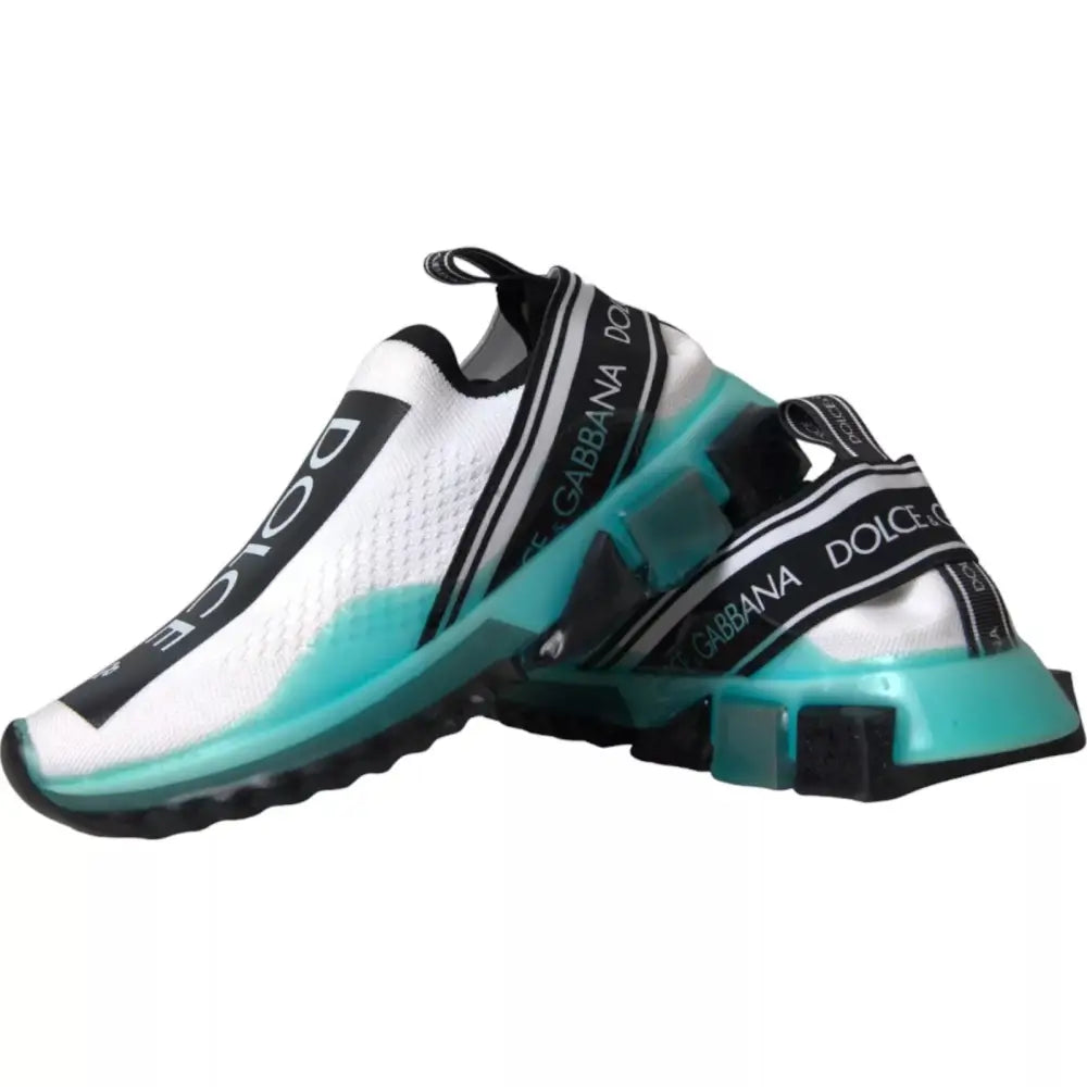 Dolce & Gabbana Schwarz Weiß Blau Slip On Sorrento Sneakers - EU40.5/US7.5
