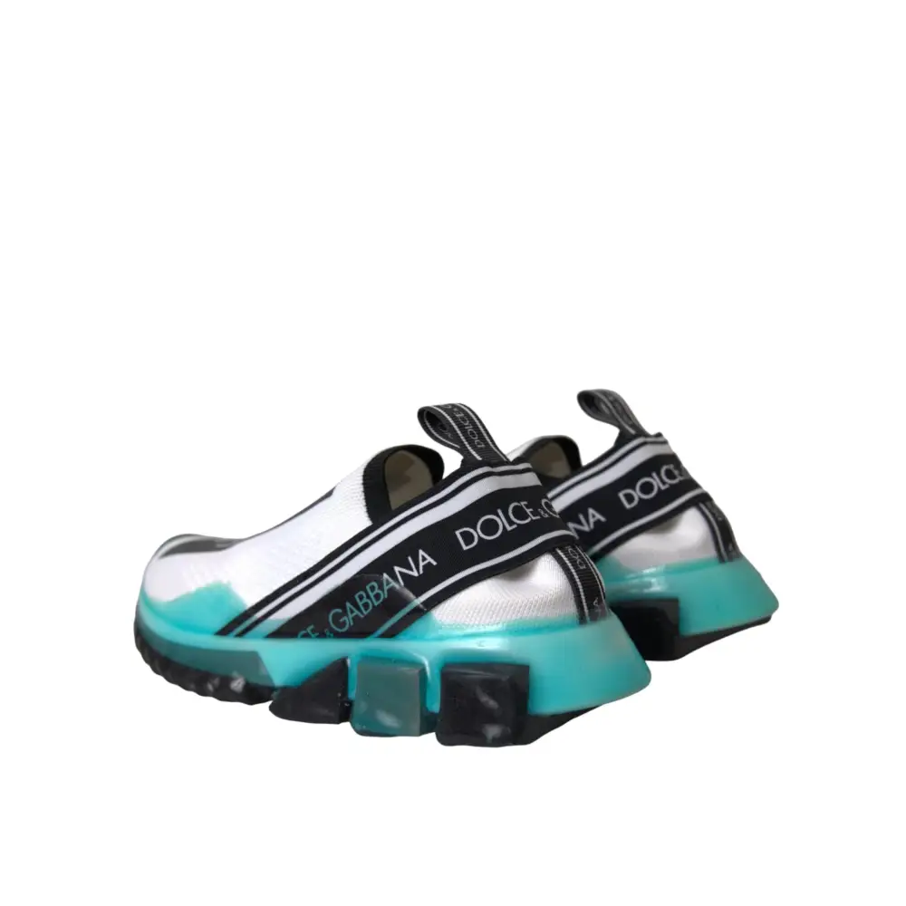 Dolce & Gabbana Schwarz Weiß Blau Slip On Sorrento Sneakers Schuhe