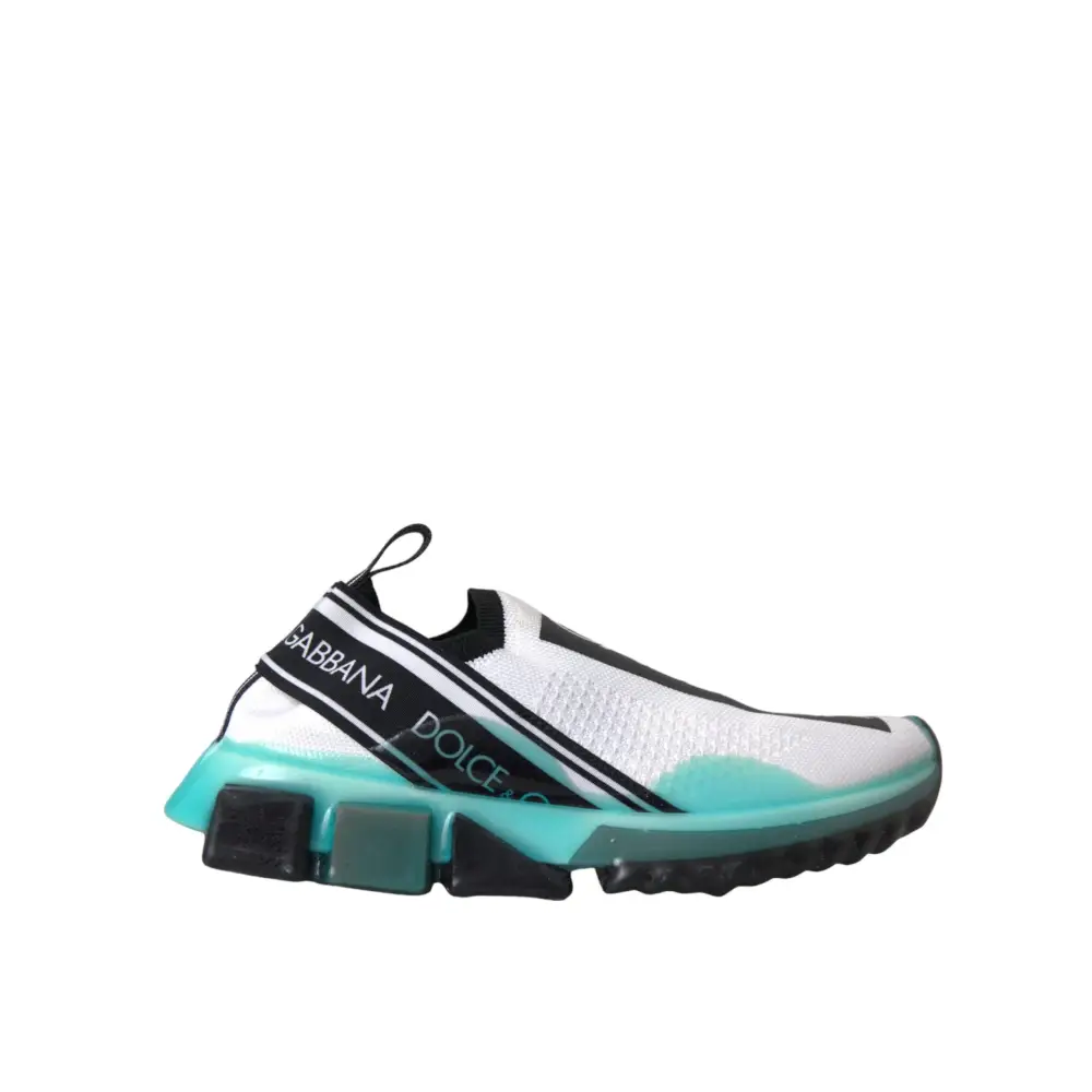 Dolce & Gabbana Schwarz Weiß Blau Slip On Sorrento Sneakers Schuhe