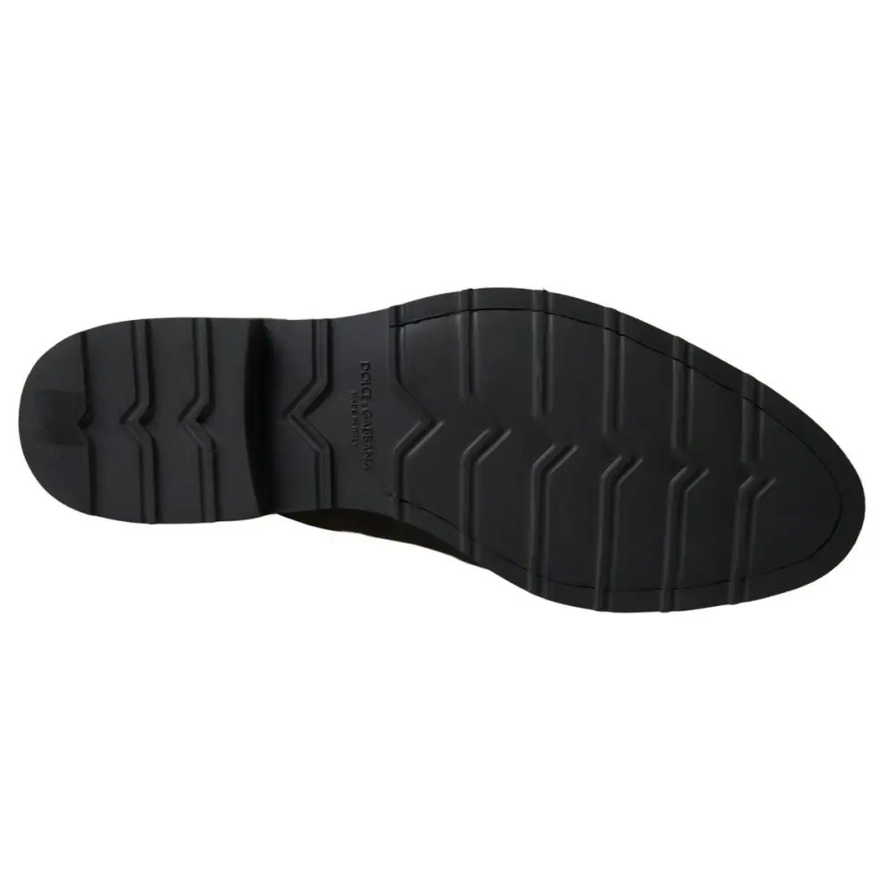 Dolce & Gabbana Schwarz Weiß Leder Formale Schuhe - EU44.5/US11.5