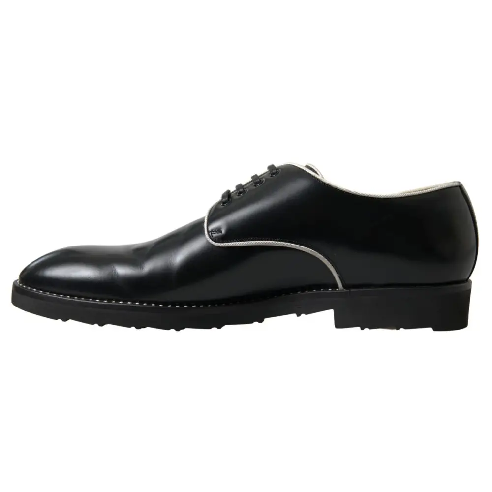 Dolce & Gabbana Schwarz Weiß Leder Formale Schuhe - EU44.5/US11.5