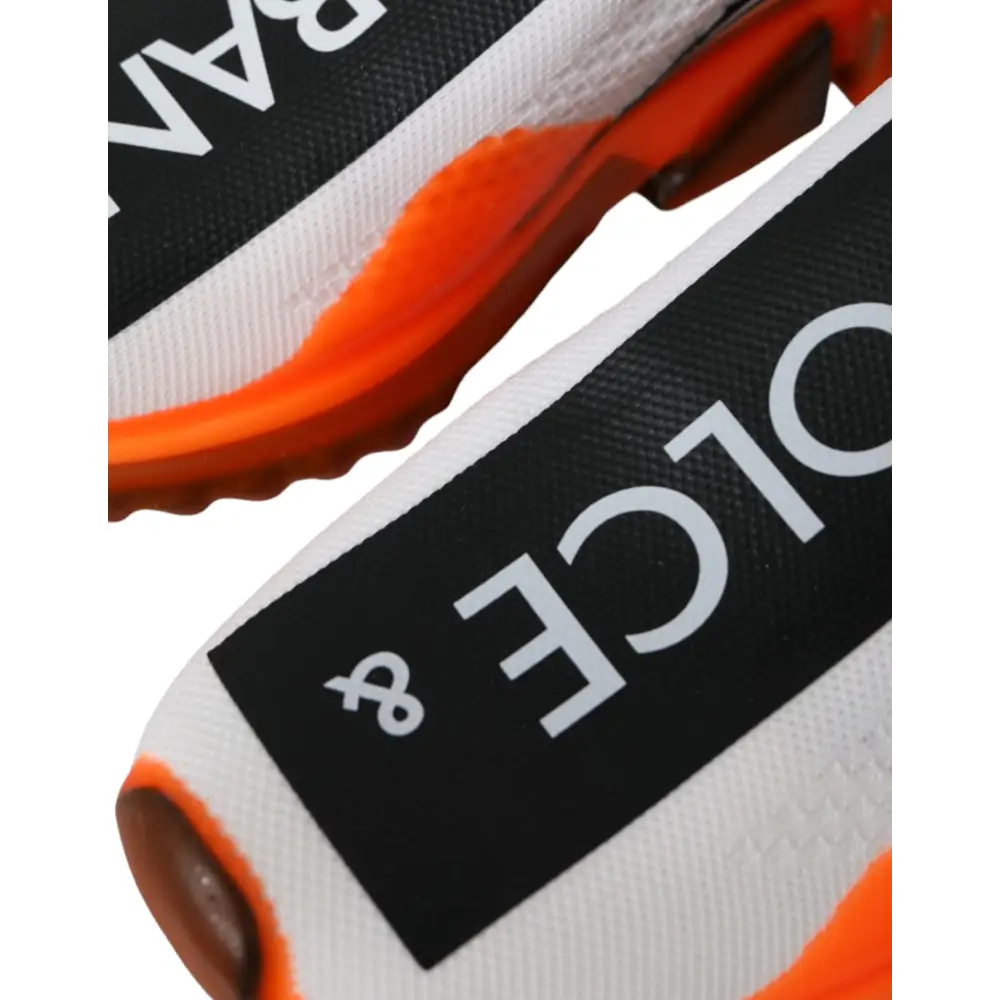 Dolce & Gabbana Schwarz Weiß Orange Slip On Sorrento Turnschuhe Schuhe