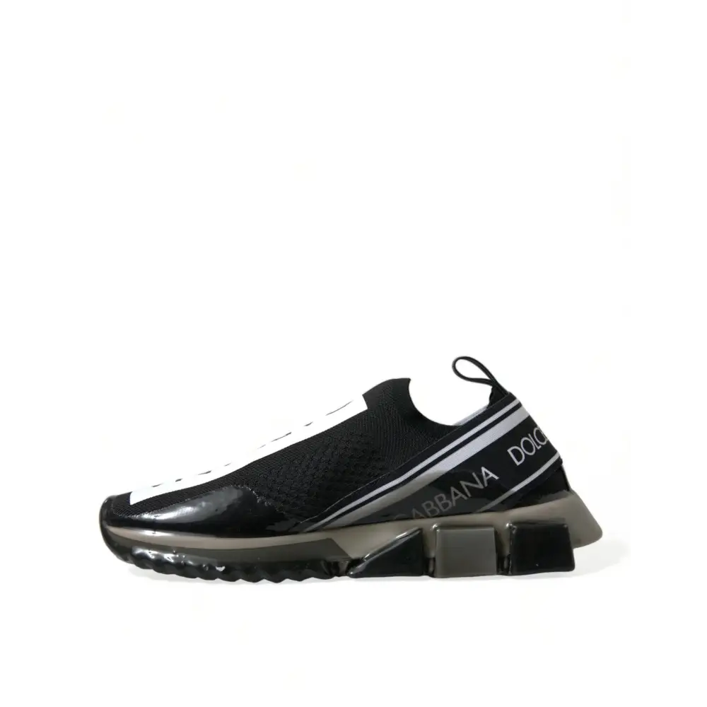 Dolce & Gabbana Schwarz Weiß Slip On Sneakers Sorrento Schuhe - EU39/US6