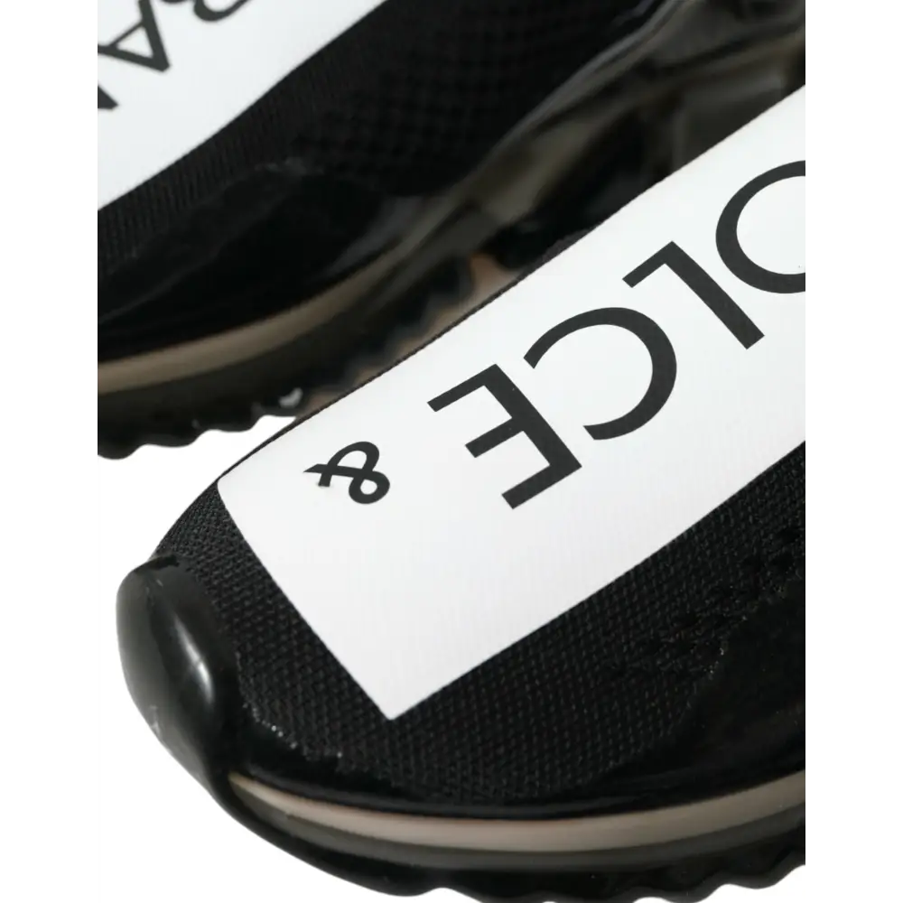 Dolce & Gabbana Schwarz Weiß Slip On Sneakers Sorrento Schuhe - EU39/US6