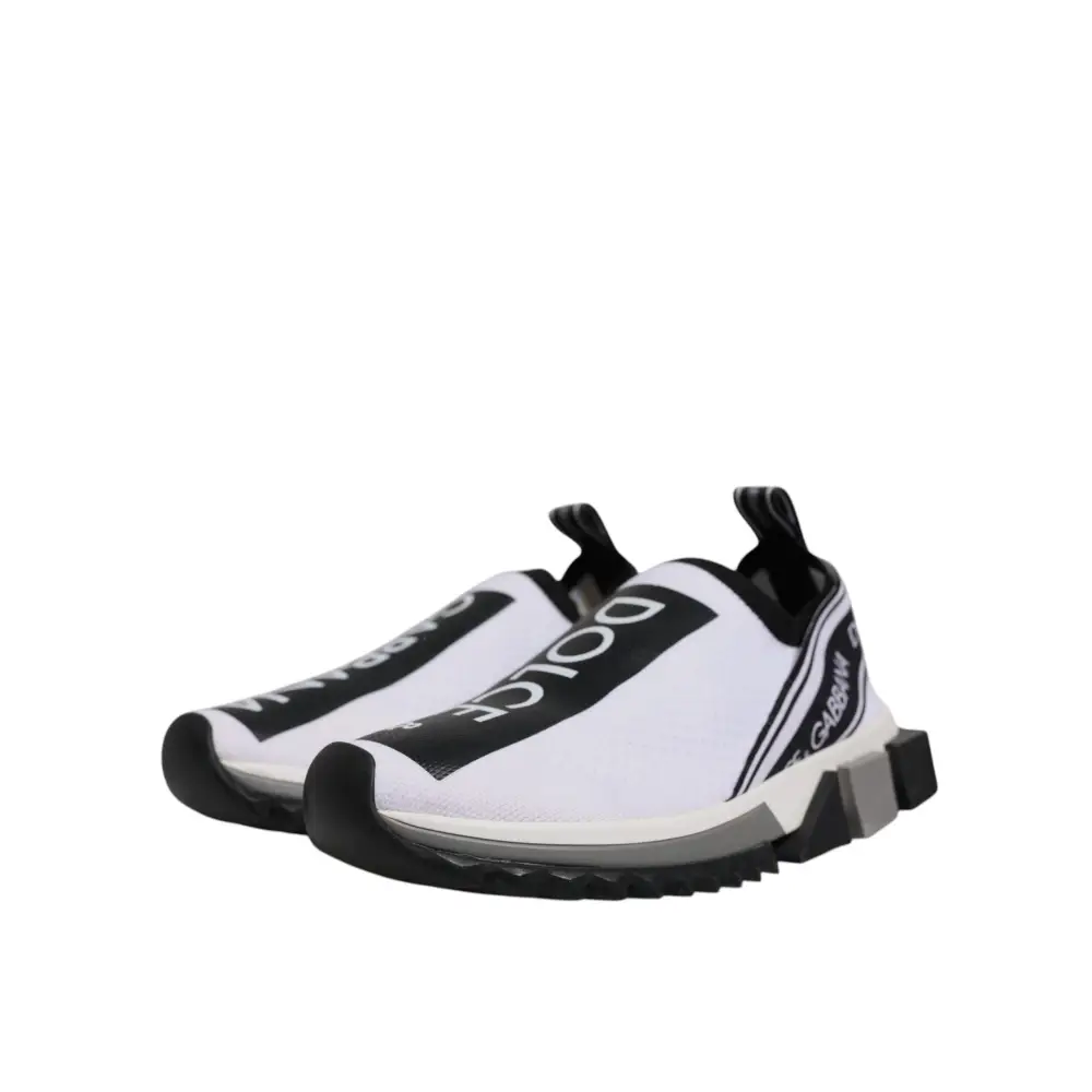 Dolce & Gabbana Schwarz Weiß Slip On Sorrento Sneakers Schuhe - EU40/US9.5