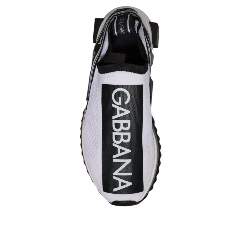 Dolce & Gabbana Schwarz Weiß Slip On Sorrento Sneakers Schuhe - EU40/US9.5