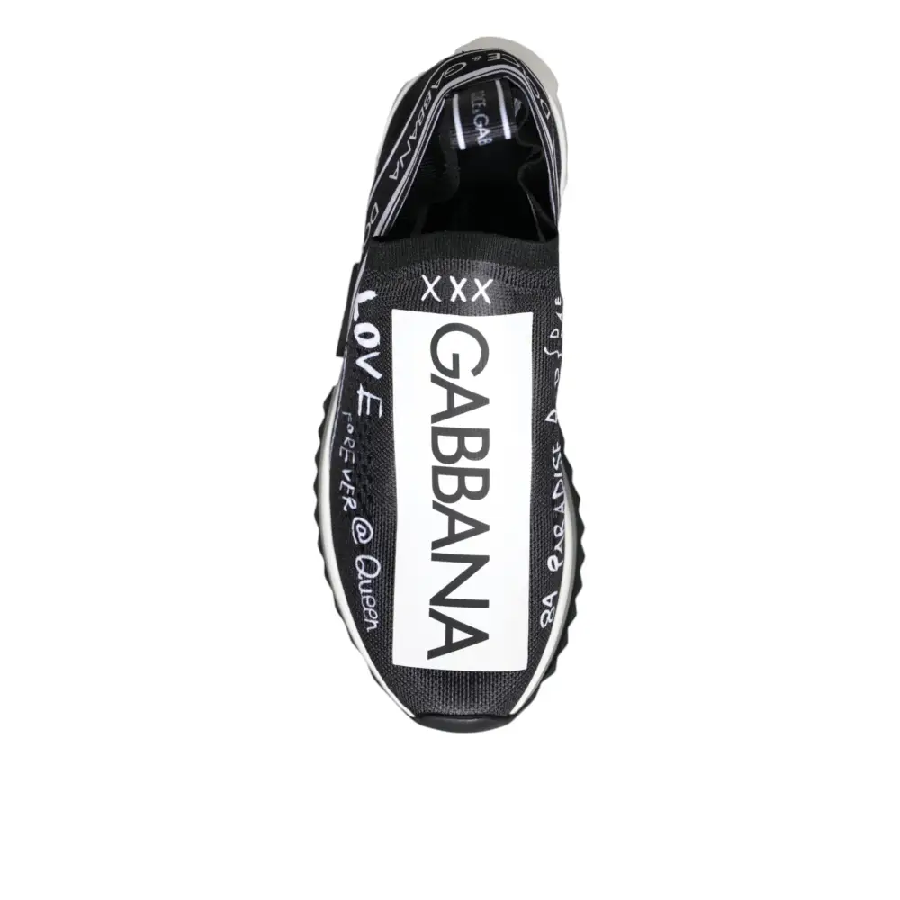 Dolce & Gabbana Schwarz Weiß Sorrento Low Top Sneakers Schuhe