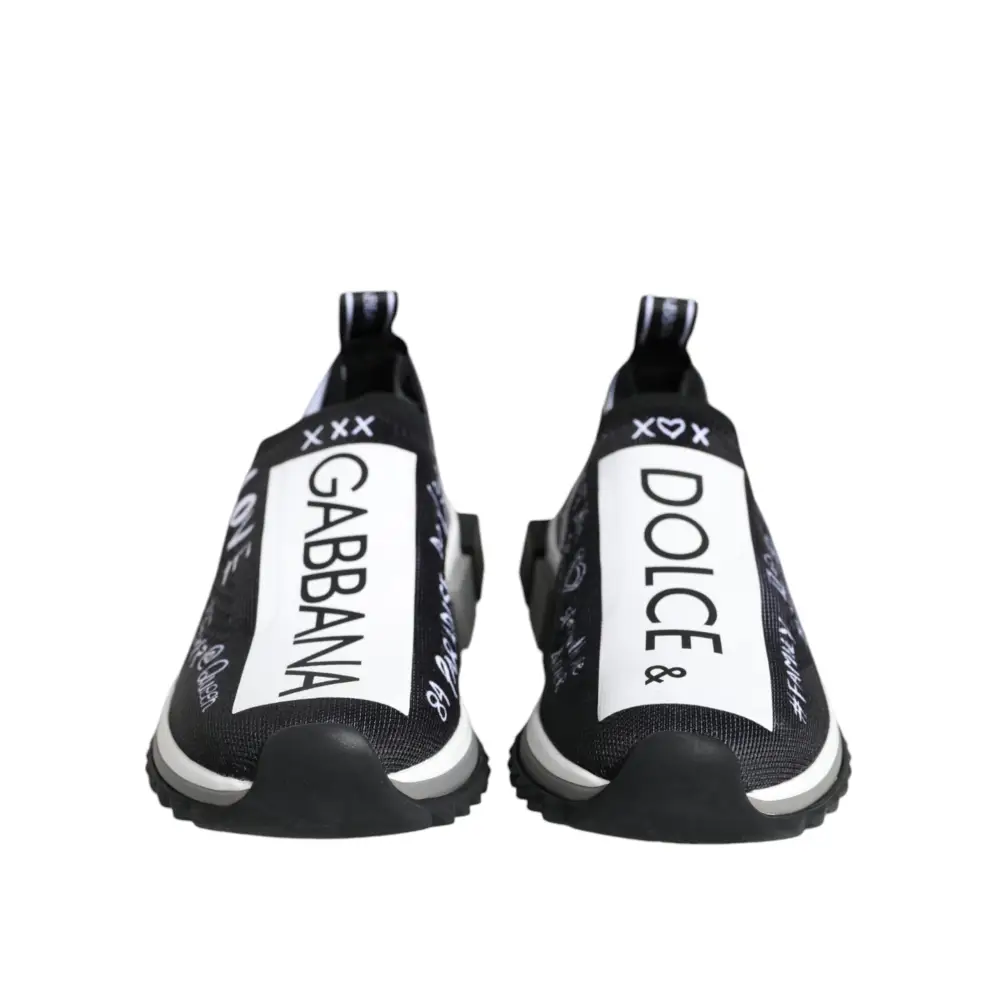 Dolce & Gabbana Schwarz Weiß Sorrento Low Top Sneakers Schuhe