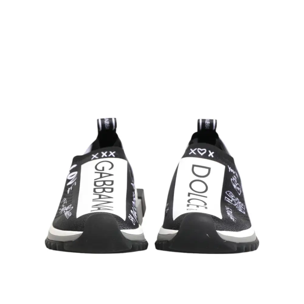 Dolce & Gabbana Schwarz Weiß Sorrento Low Top Sneakers Schuhe