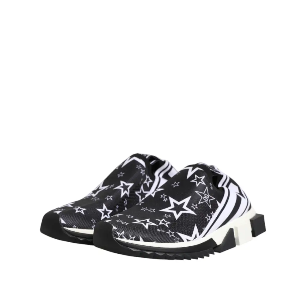 Dolce & Gabbana Schwarz Weiß Sorrento Low Top Sneakers Schuhe - EU39/US6