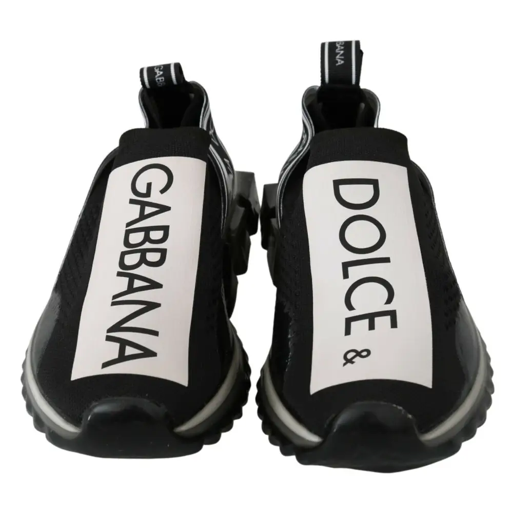 Dolce & Gabbana Schwarz Weiß SORRENTO Sport Stretch Sneakers - EU39/US6
