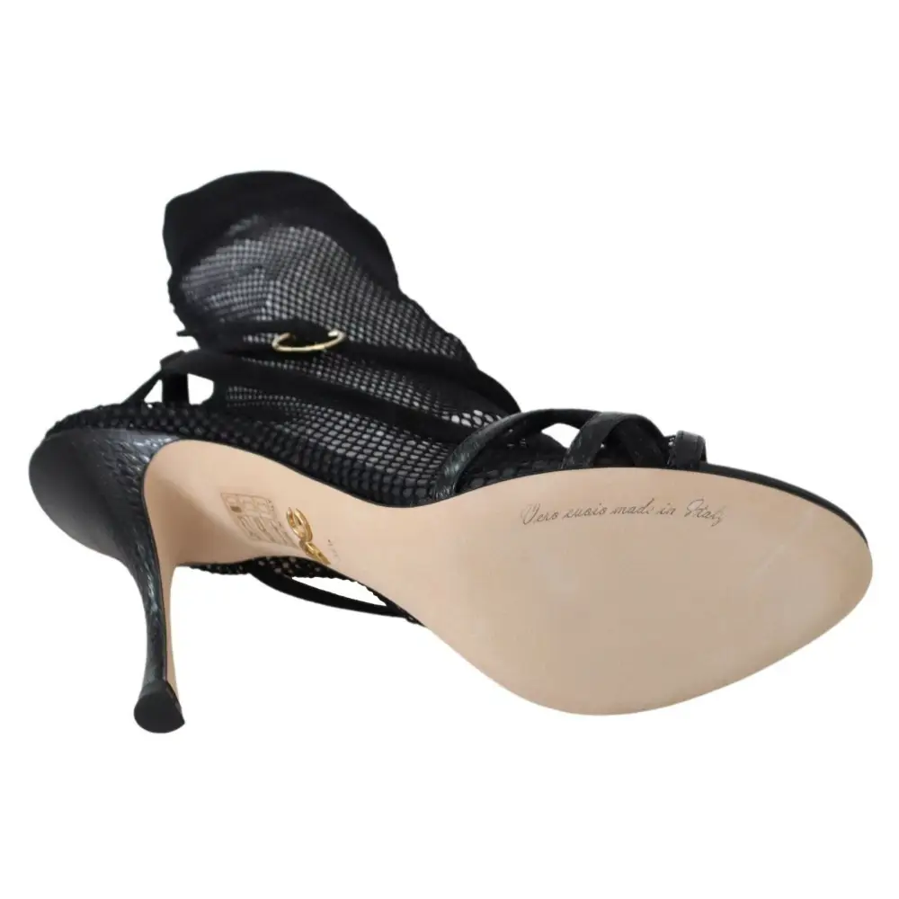 Dolce & Gabbana Schwarz Wildleder Kurzstiefel Sandalen Schuhe - EU39.5/US9