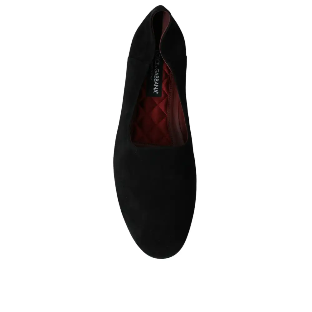 Dolce & Gabbana Schwarz Wildleder Loafers Formal Kleid Slip On Schuhe
