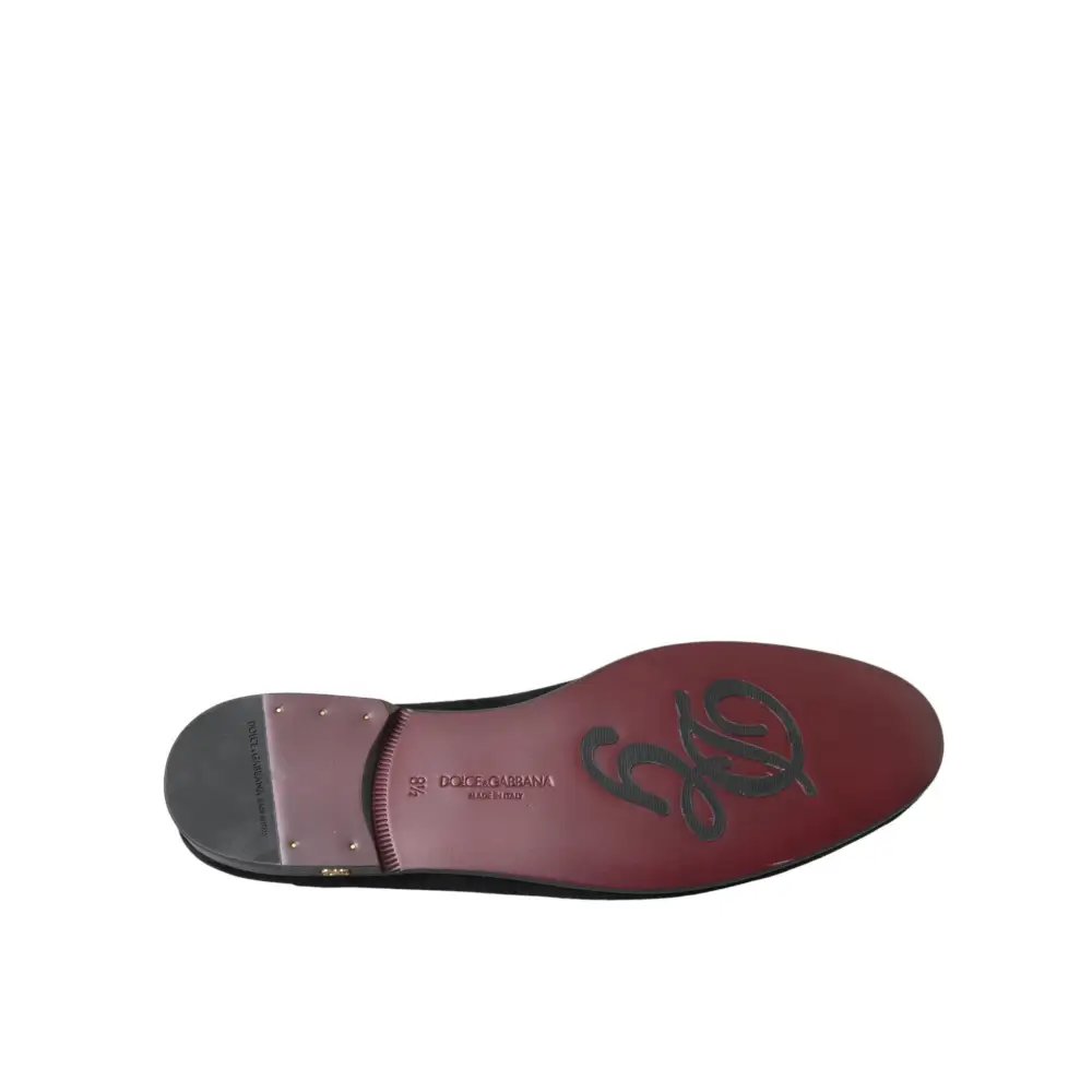 Dolce & Gabbana Schwarz Wildleder Loafers Formal Kleid Slip On Schuhe