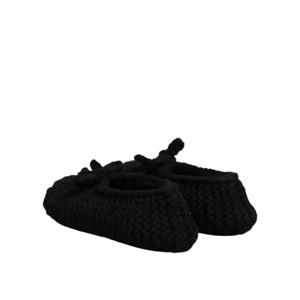 Dolce & Gabbana Schwarz Wolle Slip On Flats Ballerina Schuhe
