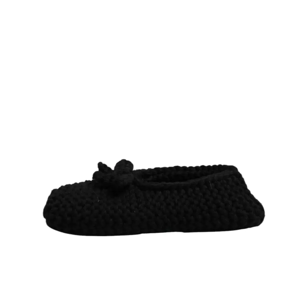 Dolce & Gabbana Schwarz Wolle Slip On Flats Ballerina Schuhe