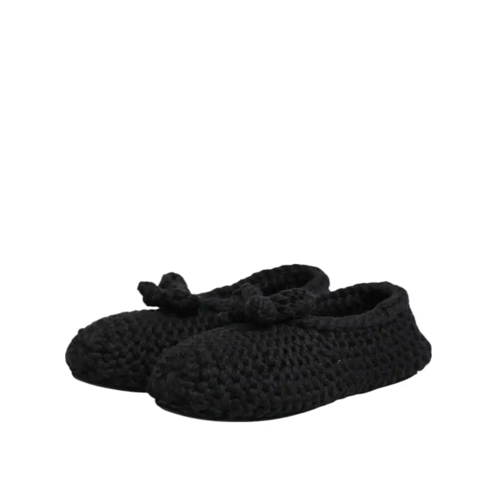 Dolce & Gabbana Schwarz Wolle stricken Slip On Ballerina Flats Schuhe - EU38/US7.5