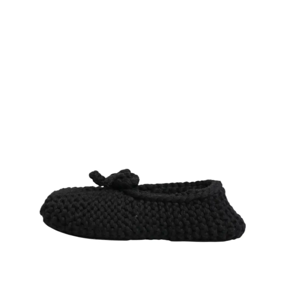Dolce & Gabbana Schwarz Wolle stricken Slip On Ballerina Flats Schuhe - EU38/US7.5