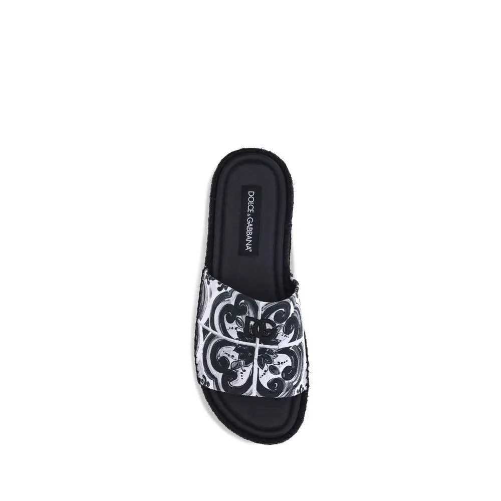 Dolce & Gabbana Schwarze Baumwoll-Espadrilles - EU40/US7