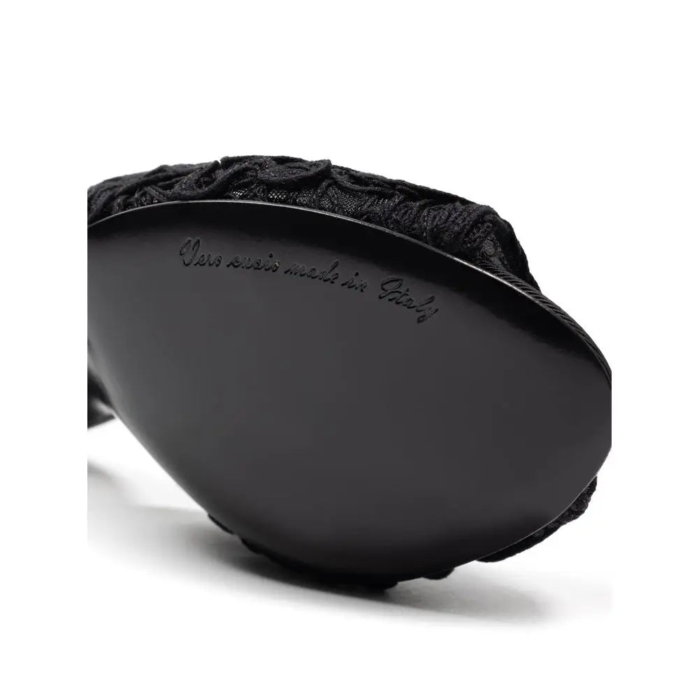 Dolce & Gabbana Schwarze Baumwoll-Pantoletten - EU37/US7