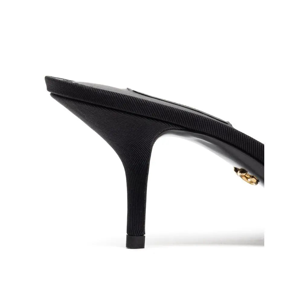 Dolce & Gabbana Schwarze Baumwoll-Pantoletten - EU37/US7