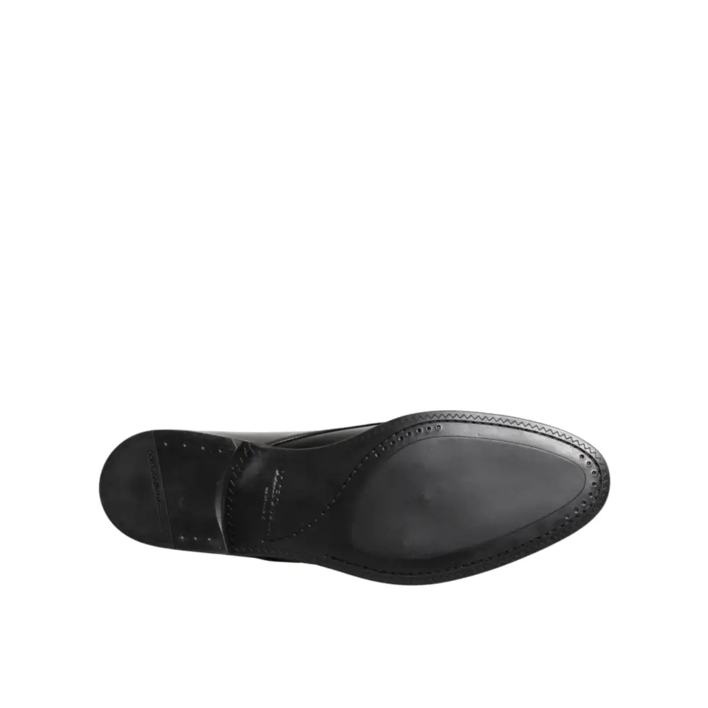 Dolce & Gabbana Schwarze Derby-Schnürschuhe aus Kalbsleder - EU41.5/US8.5