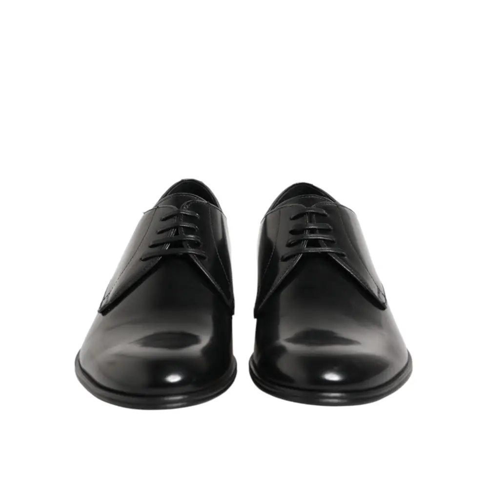 Dolce & Gabbana Schwarze Derby-Schnürschuhe aus Kalbsleder - EU41.5/US8.5
