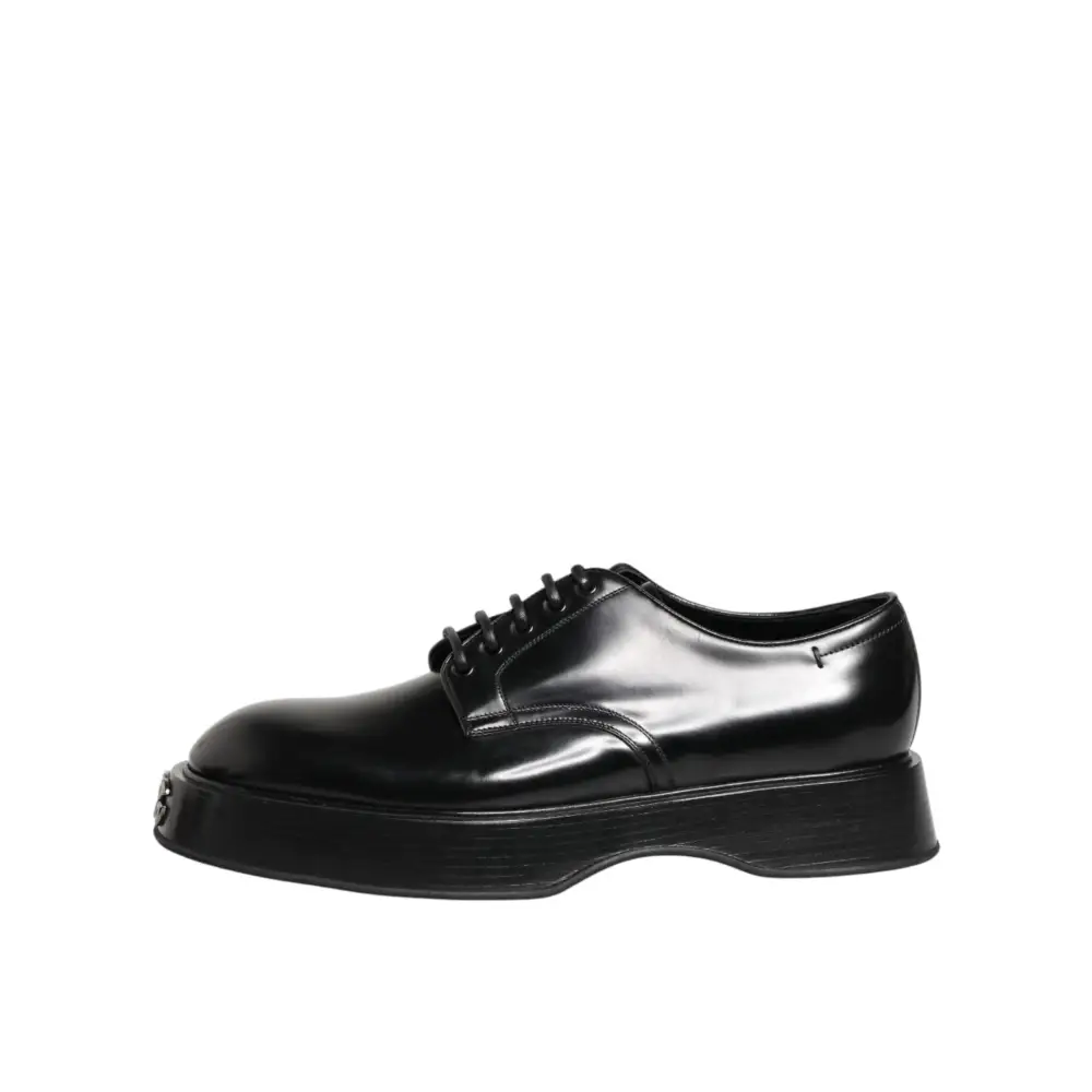 Dolce & Gabbana Schwarze Derby-Schuhe aus Kalbsleder für Herren - EU42/US9