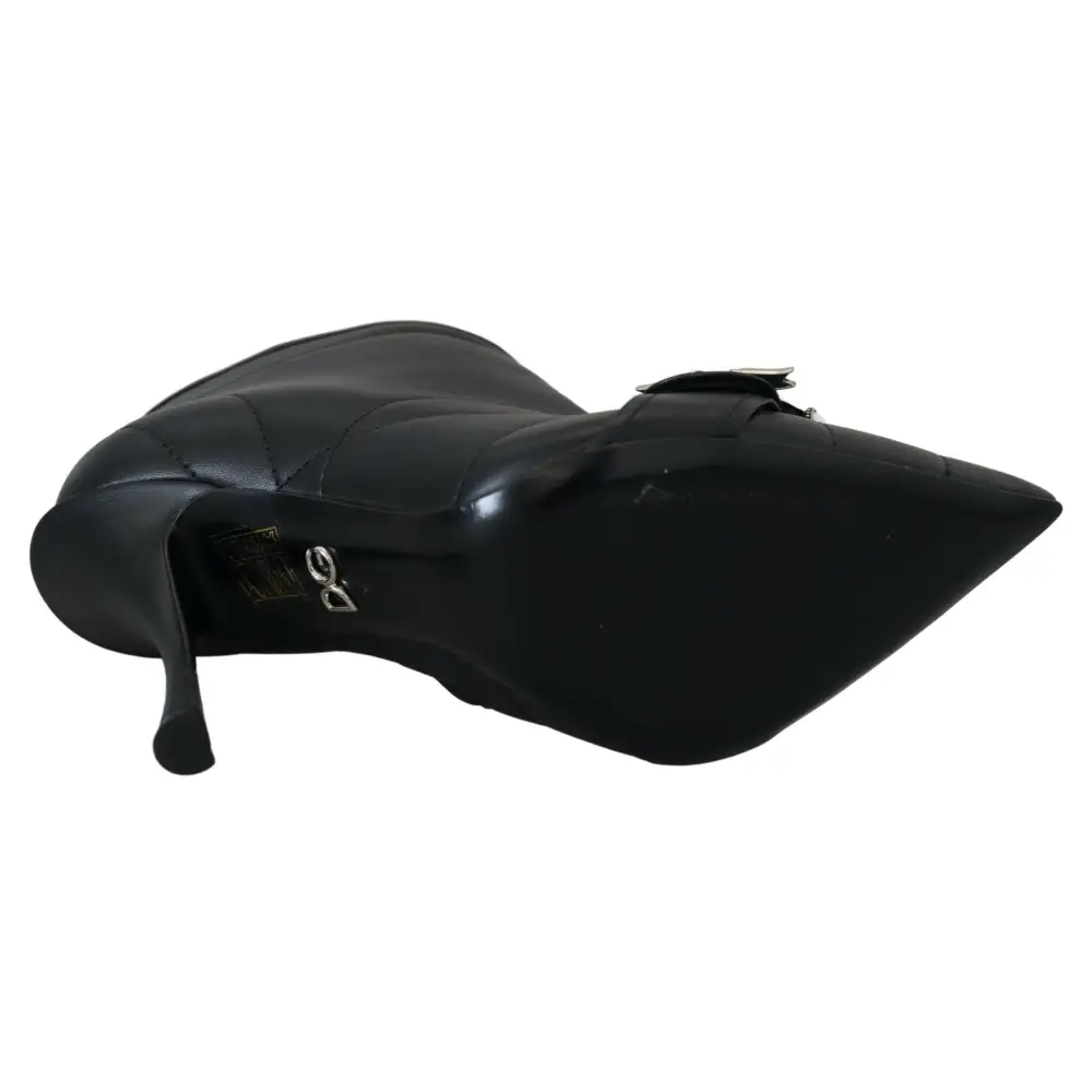 Dolce & Gabbana Schwarze Devotion Gesteppte Knöchelstiefel mit Schnalle Schuhe - EU39/US8.5