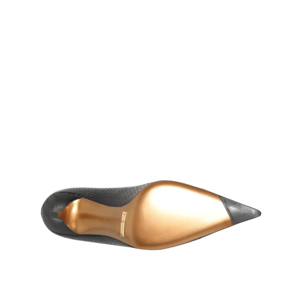 Dolce & Gabbana Schwarze Exotische Leder Stiletto Pumps Schuhe - EU36.5/US6