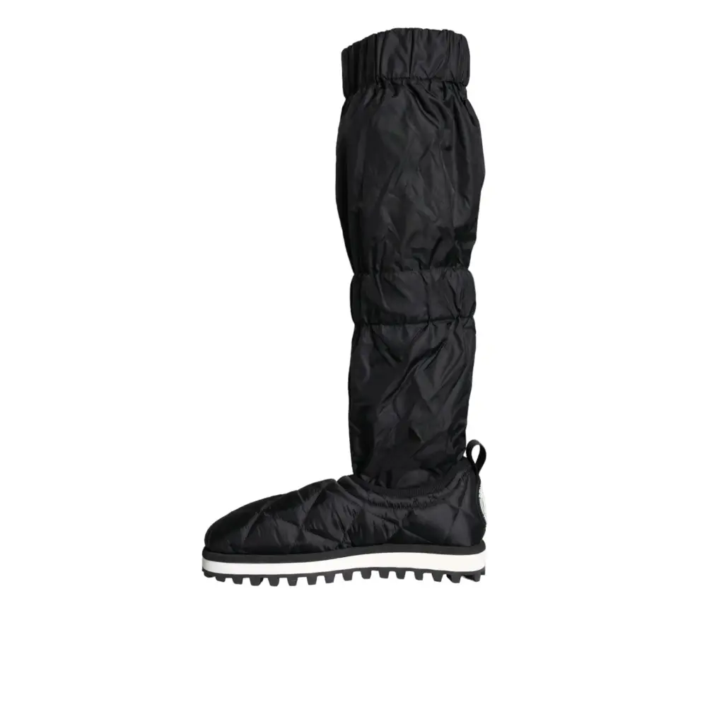 Dolce & Gabbana Schwarze gesteppte High Top Stiefel Sneakers Schuhe - EU44/US11