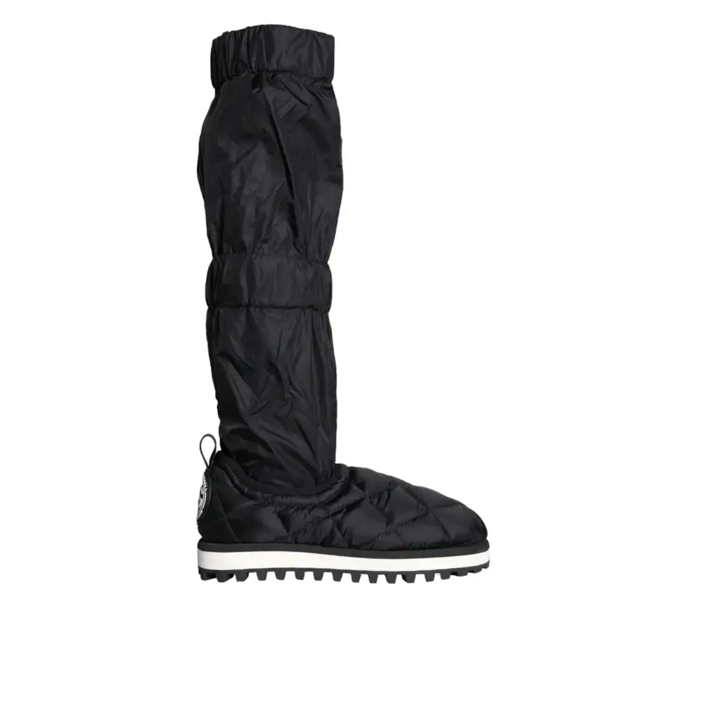 Dolce & Gabbana Schwarze gesteppte High Top Stiefel Sneakers Schuhe - EU44/US11